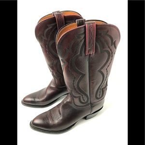 lucchese Western boots Sz 9 Embossed Stitching
